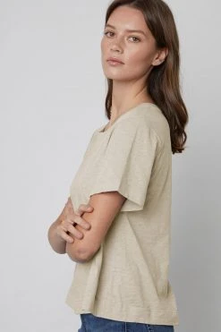 Velvet By Graham & Spencer LULA COTTON SLUB SWING TEE Womens