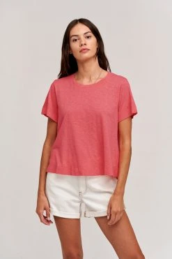 Velvet By Graham & Spencer LULA COTTON SLUB SWING TEE Womens