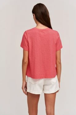 Velvet By Graham & Spencer LULA COTTON SLUB SWING TEE Womens