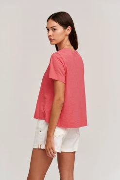 Velvet By Graham & Spencer LULA COTTON SLUB SWING TEE Womens