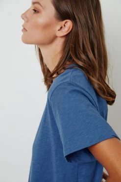 Velvet By Graham & Spencer LULA COTTON SLUB SWING TEE Womens