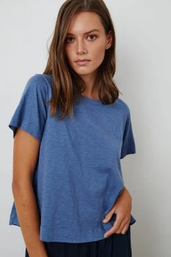 Velvet By Graham & Spencer LULA COTTON SLUB SWING TEE Womens