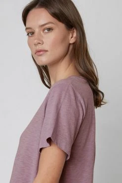 Velvet By Graham & Spencer LULA COTTON SLUB SWING TEE Womens