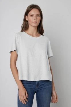 Velvet By Graham & Spencer LULA COTTON SLUB SWING TEE Womens