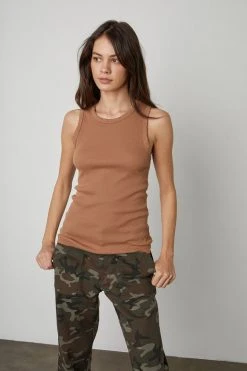 Velvet By Graham & Spencer Womens MAXIE RIBBED TANK TOP