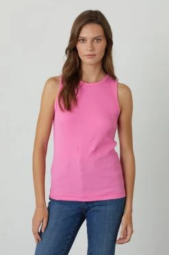 Velvet By Graham & Spencer Womens MAXIE RIBBED TANK TOP