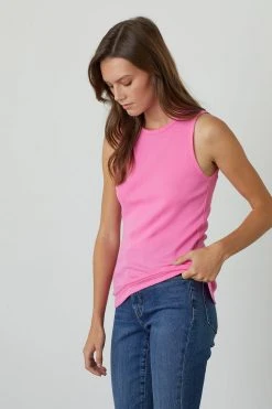 Velvet By Graham & Spencer Womens MAXIE RIBBED TANK TOP