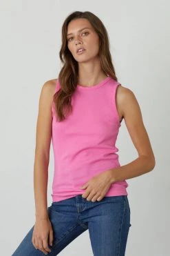 Velvet By Graham & Spencer Womens MAXIE RIBBED TANK TOP