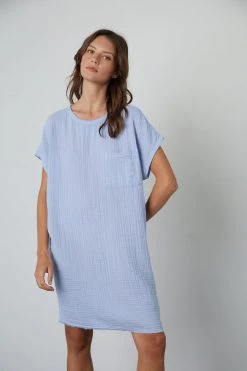 Velvet By Graham & Spencer HANNA COTTON SLUB MIX DRESS Womens