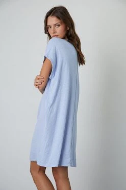 Velvet By Graham & Spencer HANNA COTTON SLUB MIX DRESS Womens