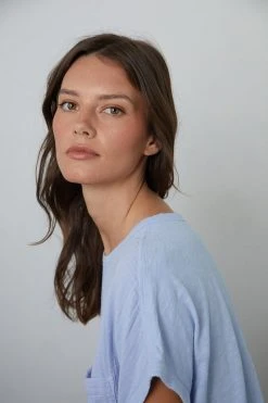 Velvet By Graham & Spencer HANNA COTTON SLUB MIX DRESS Womens