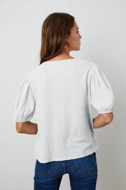 Velvet By Graham & Spencer Womens LOUISA PUFF SLEEVE TOP