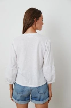 Velvet By Graham & Spencer Womens MARIEL PUFF SLEEVE TEE