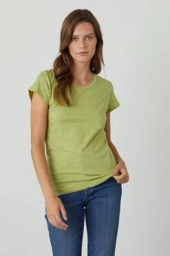 Velvet By Graham & Spencer ODELIA COTTON SLUB CREW NECK TEE