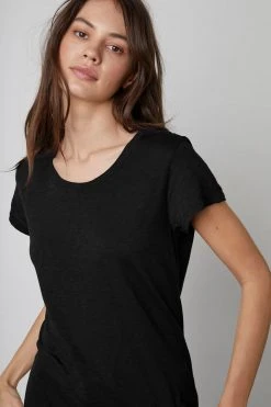 Velvet By Graham & Spencer ODELIA COTTON SLUB CREW NECK TEE