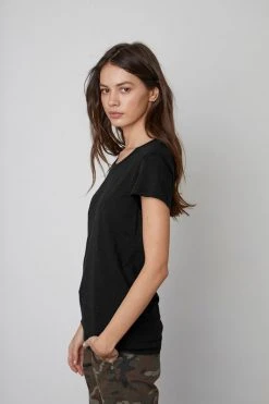 Velvet By Graham & Spencer ODELIA COTTON SLUB CREW NECK TEE