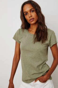 Velvet By Graham & Spencer ODELIA COTTON SLUB CREW NECK TEE