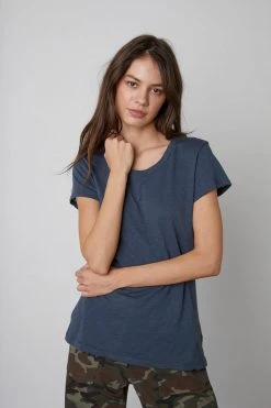Velvet By Graham & Spencer ODELIA COTTON SLUB CREW NECK TEE
