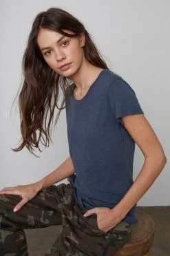 Velvet By Graham & Spencer ODELIA COTTON SLUB CREW NECK TEE