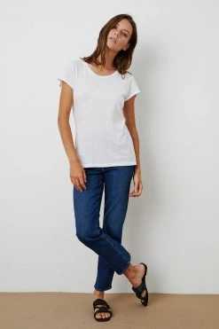 Velvet By Graham & Spencer ODELIA COTTON SLUB CREW NECK TEE