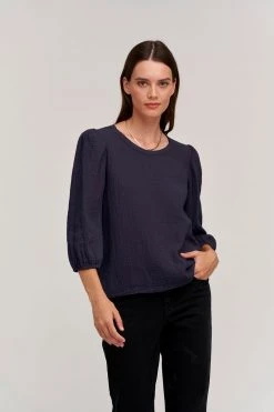 Velvet By Graham & Spencer REEBA COTTON CONTRAST TEE Womens 17 Velvet By Graham & Spencer REEBA COTTON CONTRAST TEE Womens