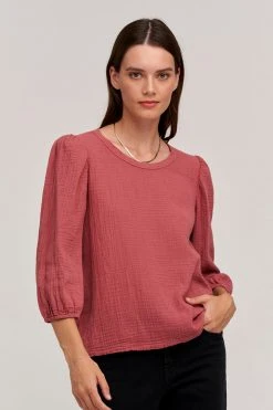 Velvet By Graham & Spencer REEBA COTTON CONTRAST TEE Womens