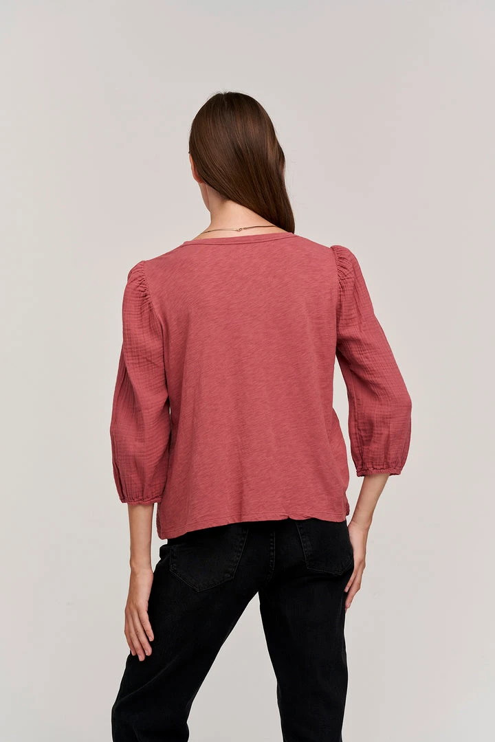 Velvet By Graham & Spencer REEBA COTTON CONTRAST TEE Womens 4 Velvet By Graham & Spencer REEBA COTTON CONTRAST TEE Womens