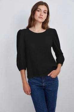 Velvet By Graham & Spencer Womens REEBA COTTON CONTRAST TOP 13 Velvet By Graham & Spencer Womens REEBA COTTON CONTRAST TOP