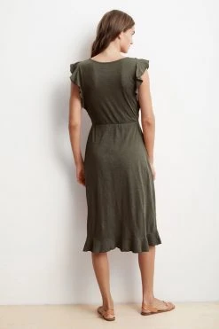 Velvet By Graham & Spencer Womens SEDONA COTTON SLUB WRAP DRESS