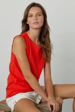 Velvet By Graham & Spencer TAURUS COTTON SLUB TANK
