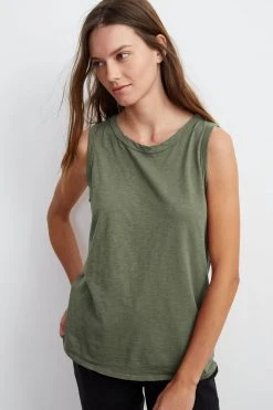 Velvet By Graham & Spencer Womens TAURUS COTTON SLUB TANK