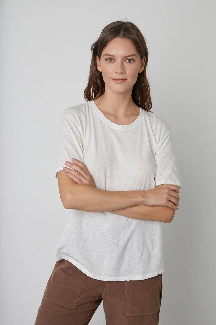 Velvet By Graham & Spencer TERA COTTON SLUB TEE Womens 4 Velvet By Graham & Spencer TERA COTTON SLUB TEE Womens