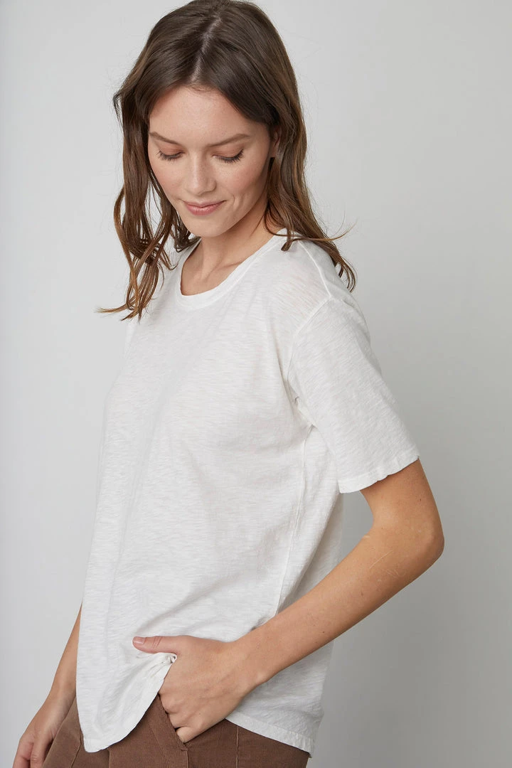 Velvet By Graham & Spencer TERA COTTON SLUB TEE Womens 1 Velvet By Graham & Spencer TERA COTTON SLUB TEE Womens