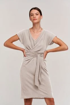 Velvet By Graham & Spencer Womens VERONICA COTTON SLUB WRAP DRESS