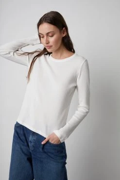 Velvet By Graham & Spencer CAROLINA COTTON THERMAL TEE Womens