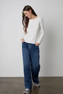 Velvet By Graham & Spencer CAROLINA COTTON THERMAL TEE Womens