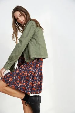 Velvet By Graham & Spencer Womens DIXIE CROPPED ARMY JACKET