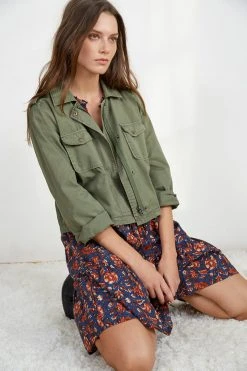 Velvet By Graham & Spencer Womens DIXIE CROPPED ARMY JACKET