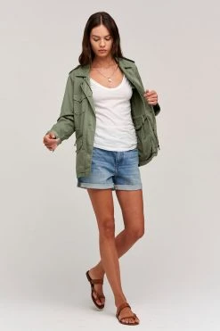 Velvet By Graham & Spencer RUBY LIGHT-WEIGHT ARMY JACKET Womens
