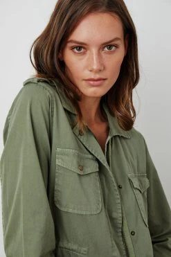 Velvet By Graham & Spencer RUBY LIGHT-WEIGHT ARMY JACKET Womens 38 Velvet By Graham & Spencer RUBY LIGHT-WEIGHT ARMY JACKET Womens