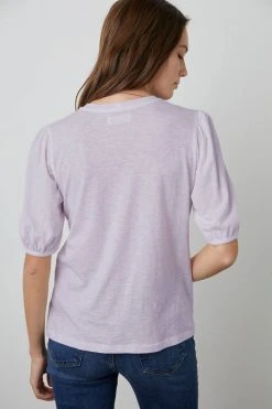 Velvet By Graham & Spencer Womens JOELLA PUFF SLEEVE TEE