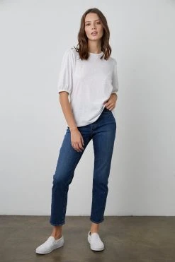 Velvet By Graham & Spencer Womens JOELLA PUFF SLEEVE TEE