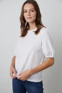Velvet By Graham & Spencer Womens JOELLA PUFF SLEEVE TEE