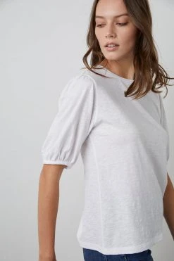 Velvet By Graham & Spencer Womens JOELLA PUFF SLEEVE TEE
