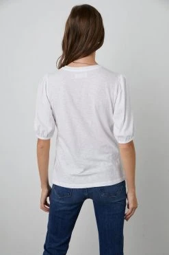Velvet By Graham & Spencer Womens JOELLA PUFF SLEEVE TEE