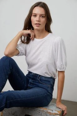 Velvet By Graham & Spencer Womens JOELLA PUFF SLEEVE TEE