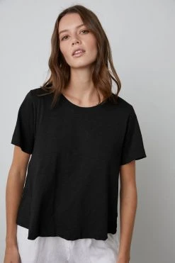 Velvet By Graham & Spencer LULA COTTON SLUB SWING TEE Womens