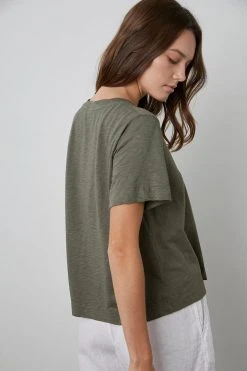 Velvet By Graham & Spencer LULA COTTON SLUB SWING TEE Womens