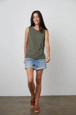 Velvet By Graham & Spencer Womens TAURUS COTTON SLUB TANK