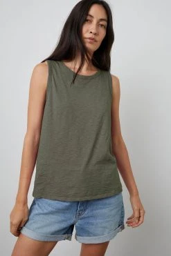 Velvet By Graham & Spencer Womens TAURUS COTTON SLUB TANK